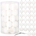Set globuri de Craciun, 30 bucati, 8cm, 6 modele, alb