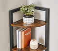 VASAGLE Biblioteca de colt cu 5 etaje, cadru metalic, 150x30x30cm, stil industrial maro rustic si negru