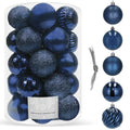 Set globuri de Craciun, 20 bucati, 5 modele, 6cm, albastru inchis