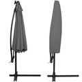 Umbrela de gradina cu brat lateral banana, iluminare LED, cu husa, 300cm, gri