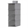Organizator dulap Sersimo, 4 compartimente, textil, 80cm, gri