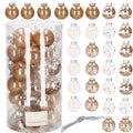 Set globuri de Craciun Inedit, 30 bucati, 6cm, transparente si auriu