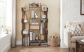 VASAGLE Biblioteca stil arbore, cu 13 rafturi de depozitare, colturi rotunjite, 86x25x140cm, maro rustic