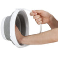 Lighean pliabil, rotund, din plastic si silicon, 31x24cm, 10litri, gri