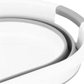 Cos de rufe pliabil tip lighean, cu manere, din plastic si silicon, 54x38x23cm, 24litri, gri