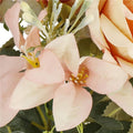 Buchet de flori artificiale din poliester, 9 fire trandafiri, 40cm, roz
