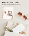SONGMICS Cutie de bijuterii pe 3 nivele, 2 sertare, maner, inchidere cu cheie, 18x26x17cm, alb