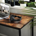 VASAGLE Birou de colt in forma de L, cadru din otel, 149x149x75cm, industrial, maro rustic si negru