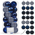 Set globuri de Craciun, 20 bucati, 3 modele, 4cm, albastru marin