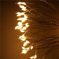 Instalatie lumina decorativa STAR cu 100 LED-uri, diametru 40cm, telecomanda, iluminare galbena