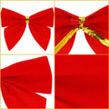Set 6 ornamente pentru bradul de Craciun, fundita, 8cm, rosu