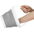 Lighean pliabil, rotund, din plastic si silicon, 31x24cm, 10litri, gri