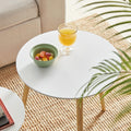 VASAGLE Masa de cafea, set de 2 bucati, picioare din lemn si blat MDF, design minimalist scandinav, 45x50cm si 35x35cm, alb