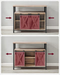 VASAGLE Comoda pentru living sau bucatarie, cu 2 usi glisante, rafturi reglabile, stil rustic, 33x100x80 cm, maro