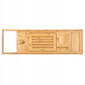 Raft cu tava pentru cada din bambus natural Sersimo 1025, extensibila, 75-111x23cm