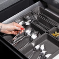 Organizator sertar bucatarie, 8 piese, gri