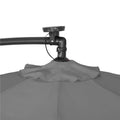 Umbrela de gradina cu brat lateral banana, iluminare LED, cu husa, 300cm, gri