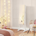 SONGMICS Oglinda de podea cu suport, design fara rama, cu spatiu de depozitare, 41x37x152cm, alb