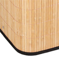 Cos de rufe din bambus cu capac, sac detasabil, volum 72L, 42x33x60cm, maro