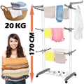 Uscator vertical pentru rufe, mobil si pliabil, cu doua umerase, 75x57x170cm, sarcina 20kg