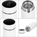 Cana termos Smart, inox, display LED, afisare temperatura, 500ml, 23cm, alb