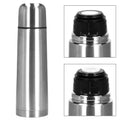 Cana termos cu pahar, perete din inox dublu izolat, 1000ml, 32cm, argintiu