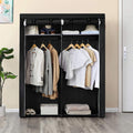 SONGMICS Garderoba pentru depozitarea hainelor, din material textil, cu 2 bare pentru umerase, 43x140x174cm, negru
