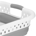 Cos de rufe pliabil tip lighean, cu manere, din plastic si silicon, 53x38x24cm, 24litri, gri