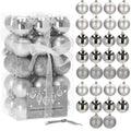 Set globuri de Craciun, 30 bucati, 3 modele, 3cm, argintiu