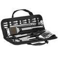 Set accesorii pentru gratar din inox, 20 de piese inclusiv perie, husa transport