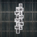 Rama foto de perete, colaj de 14 fotografii, 36x118cm, alb