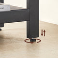 VASAGLE Birou de colt in forma de L, cu 2 rafturi de depozitare, 138x138x75cm, industrial, gri si negru