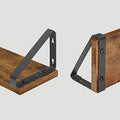 VASAGLE Raft de perete, set 3 bucati 30cm, 35cm si 40cm, 2 moduri de montare, maro rustic si negru