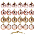 Set globuri de Craciun cu modele de sarbatori, 24 bucati, 6cm, rose