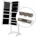 SONGMICS Oglinda de podea cu suport, design fara rama, cu spatiu de depozitare, 41x37x152cm, alb