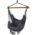Hamac tip leagan suspendat pentru casa sau gradina HM45, gri inchis cu perne, 130x100cm, 150kg