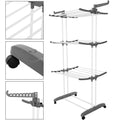 Uscator vertical pentru rufe, mobil si pliabil, cu doua umerase, 75x57x170cm, sarcina 20kg