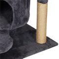 Ansamblu de joaca pentru pisici, cu loc pentru zgariat, ascuns, culcus, minge, 87cm, grafit