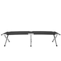 Pat pliant pentru camping, structura metalica, 190x74x42cm, 150kg, negru