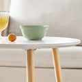 VASAGLE Masa de cafea, set de 2 bucati, picioare din lemn si blat MDF, design minimalist scandinav, 45x50cm si 35x35cm, alb