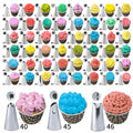 Set patiserie cu platou rotativ, 137 piese cu sabloane pentru ornarea prajiturilor