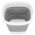 Lighean pliabil, patrat, din plastic si silicon, 24x19cm, 5litri, gri