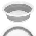 Lighean pliabil, rotund, din plastic si silicon, 37x15cm, 9litri, gri