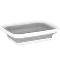 Lighean pliabil, dreptunghiular, din plastic si silicon, 40x29x15cm, 8.5litri, gri