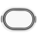 Cos de rufe pliabil tip lighean, cu manere, din plastic si silicon, 54x38x23cm, 24litri, gri