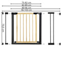 Poarta de siguranta Safety Gate pentru scari, ajustabila, din lemn cu structura otel, 96-103cm, negru maro