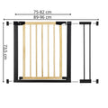 Poarta de siguranta Safety Gate pentru scari, ajustabila, din lemn cu structura otel, 89-96cm, negru maro