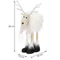 Figurina Craciun, Ren alb cu fular, inaltime 48cm