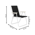 Scaun de plaja Sersimo, pliabil, 100kg, 52x73cm, negru alb