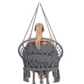 Scaun rotund Sersimo tip leagan suspendat cu perna Confort Plus casa sau gradina, gri inchis